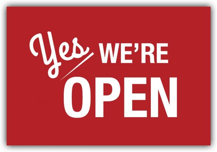 #038 Yes, we're open
