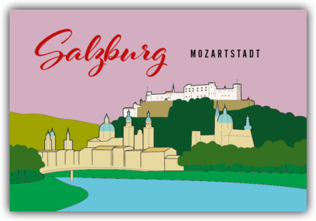 playa Kühlschrankmagnet #589 Salzburg Mozartstadt Retro